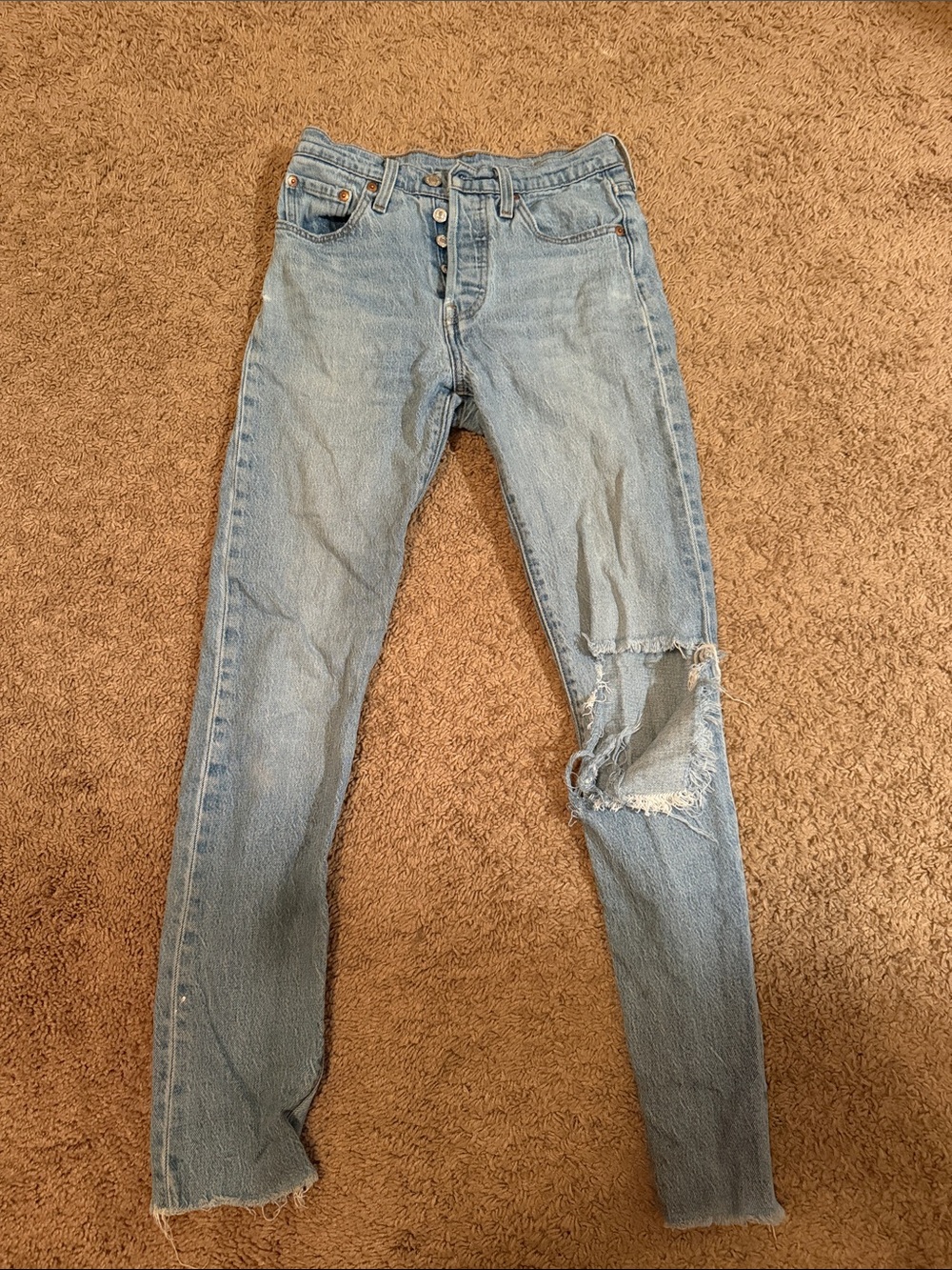 Levi Straight Leg Ripped Jeans